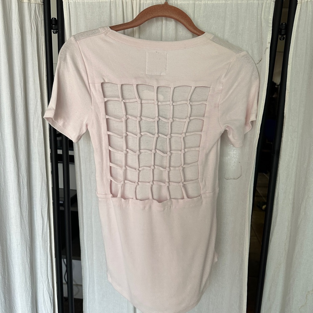 Cut Out Chaser Baby Pink Short Sleeve Tee